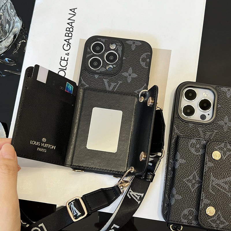 Luxury Card Bag Chain Black iPhone Case mysite