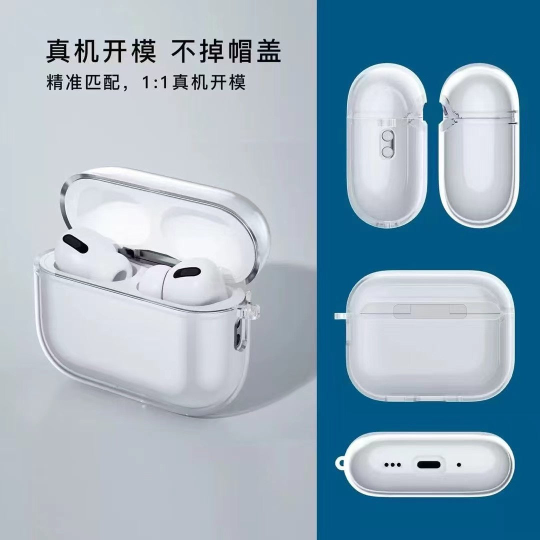 Transparent AirPods Case with Metal Hook mysite