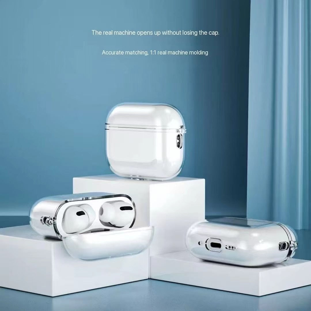 Transparent AirPods Case with Metal Hook mysite