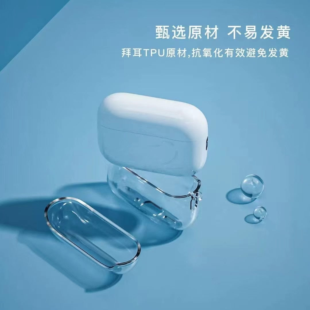 Transparent AirPods Case with Metal Hook mysite