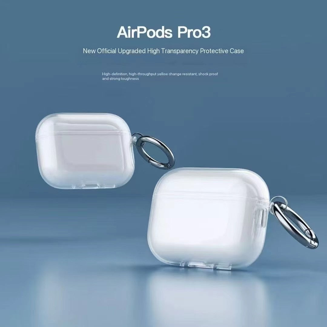 Transparent AirPods Case with Metal Hook mysite
