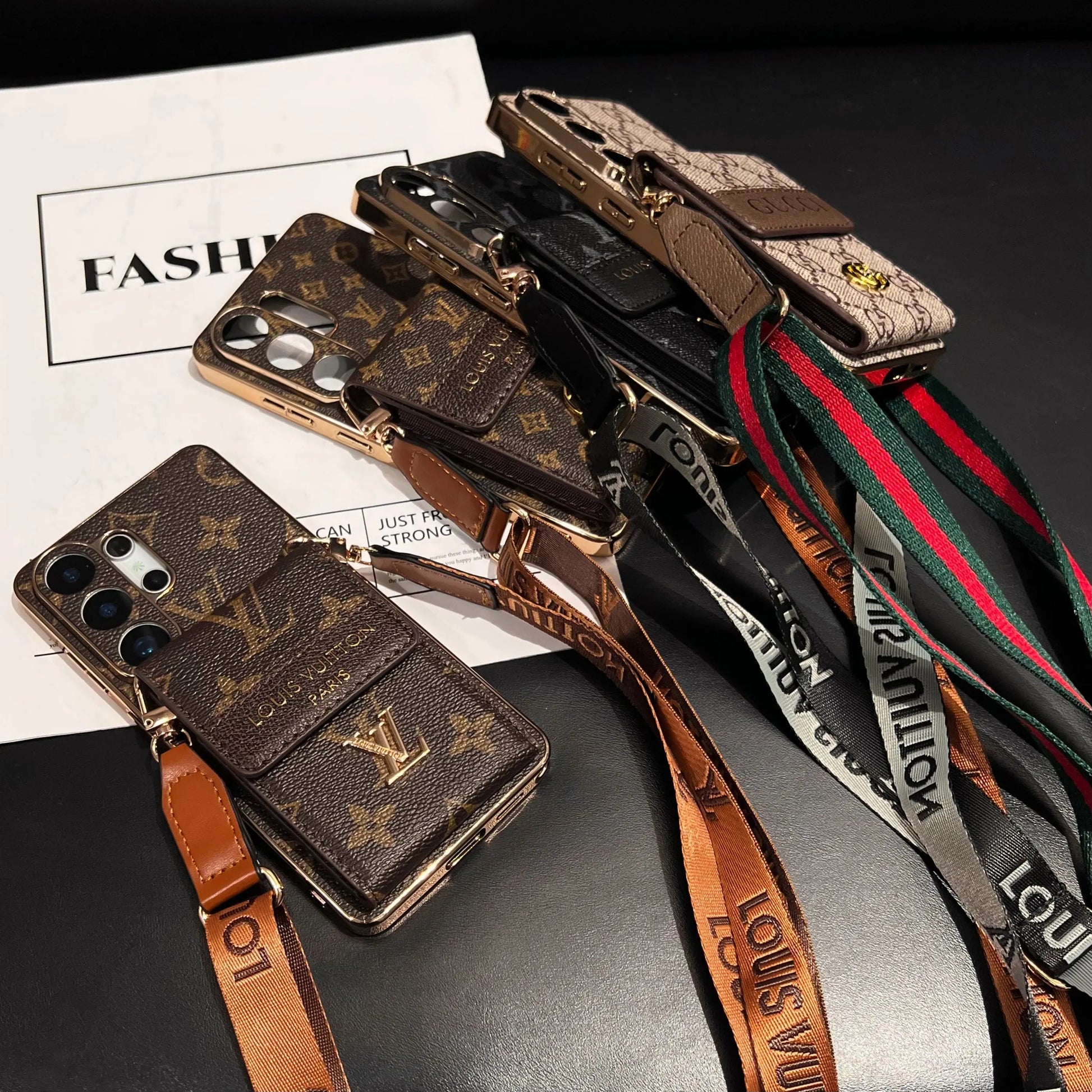 Luxury Advanced Leather Samsung Phone Case with Wallet and Strap.-1 mysite