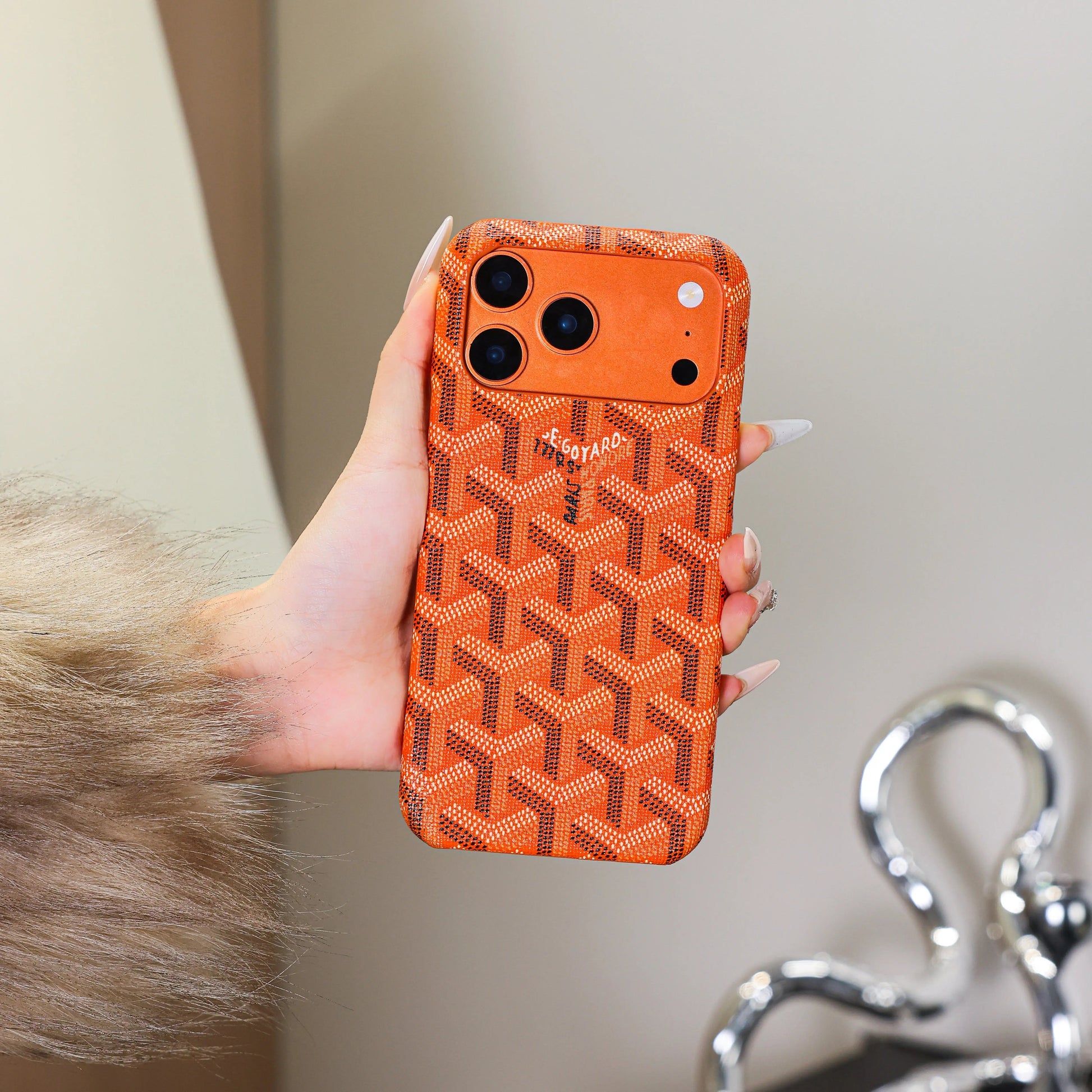 Luxury Textured Orange iPhone Case – Shockproof Stylish Protective Cover-s2 mysite