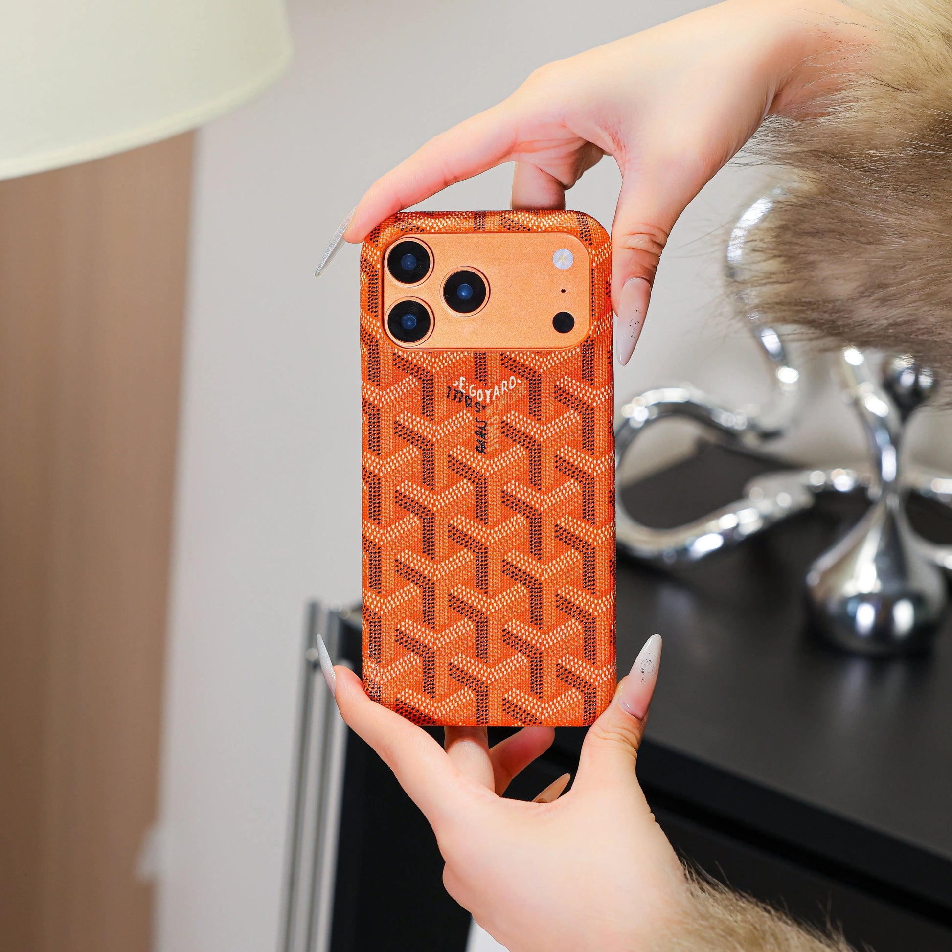 Luxury Textured Orange iPhone Case – Shockproof Stylish Protective Cover-s2 mysite