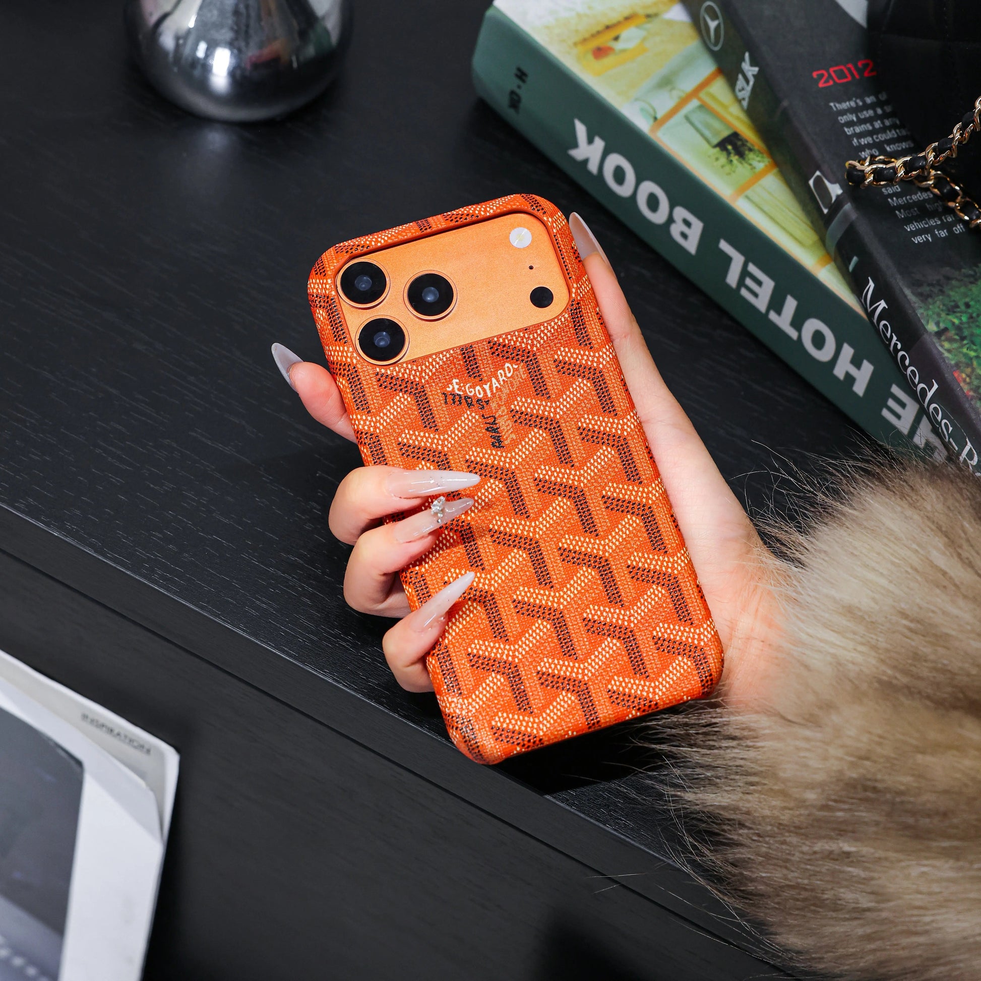 Luxury Textured Orange iPhone Case – Shockproof Stylish Protective Cover-s2 mysite