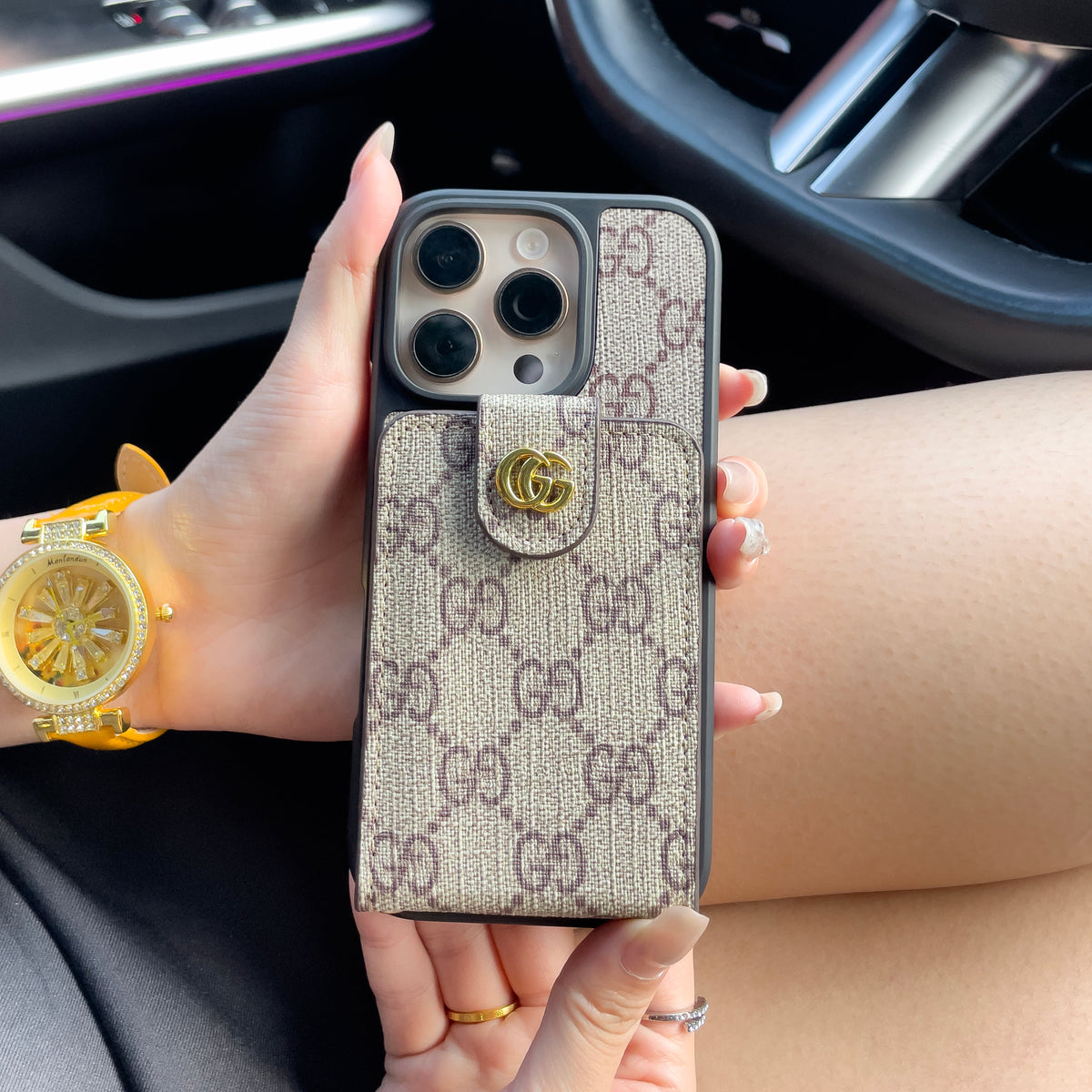 Luxury Crossbody iPhone Case with Card Holder & Strap mysite