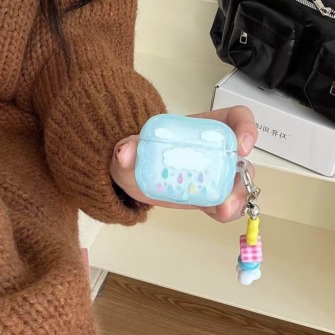 Blue Cloud AirPods Case with Beaded Charm mysite