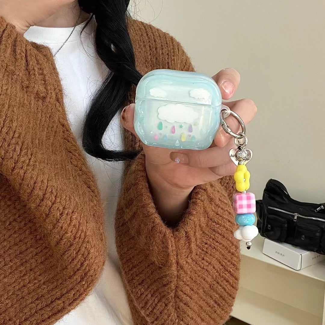 Blue Cloud AirPods Case with Beaded Charm mysite