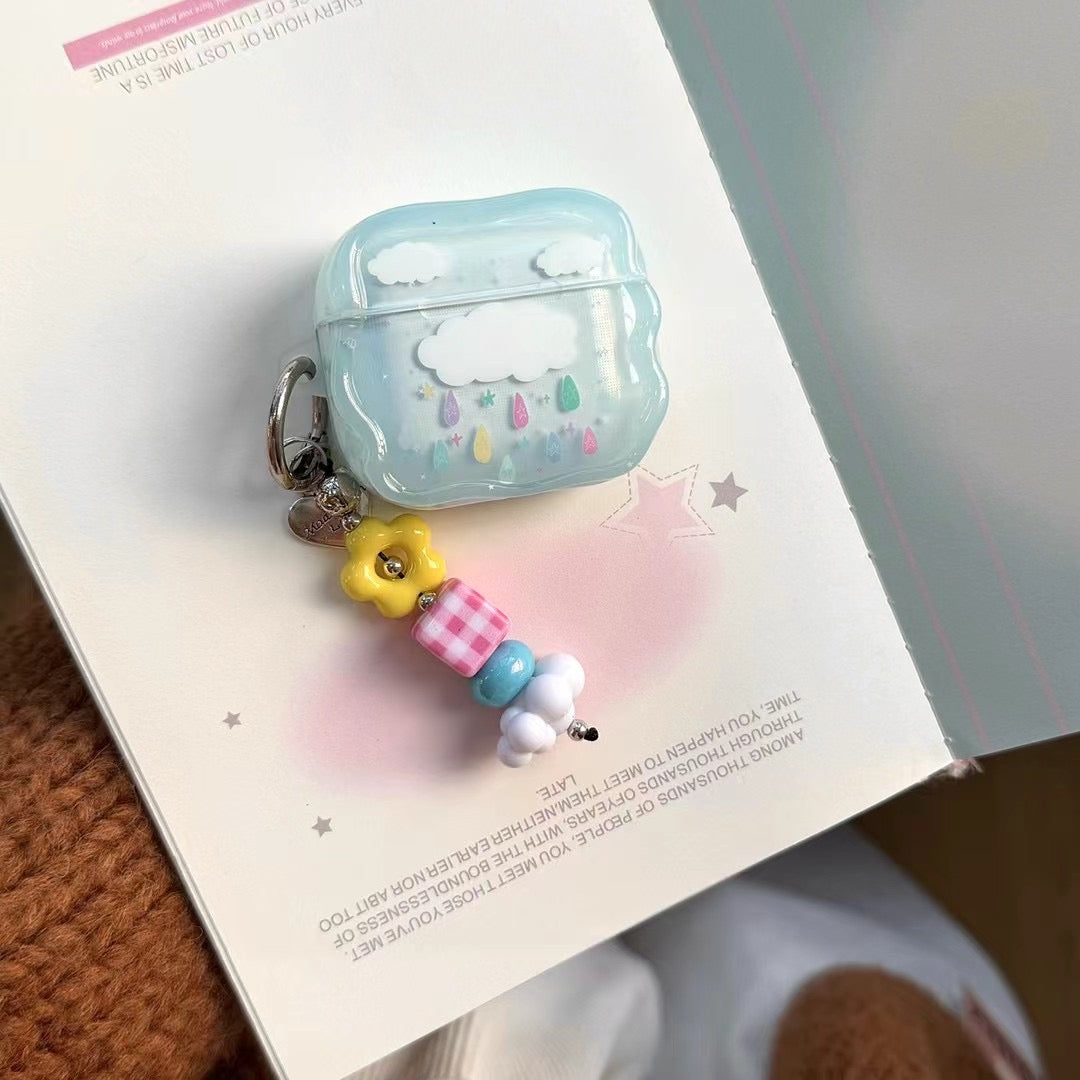 Blue Cloud AirPods Case with Beaded Charm mysite