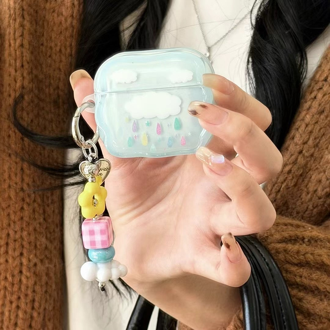 Blue Cloud AirPods Case with Beaded Charm mysite