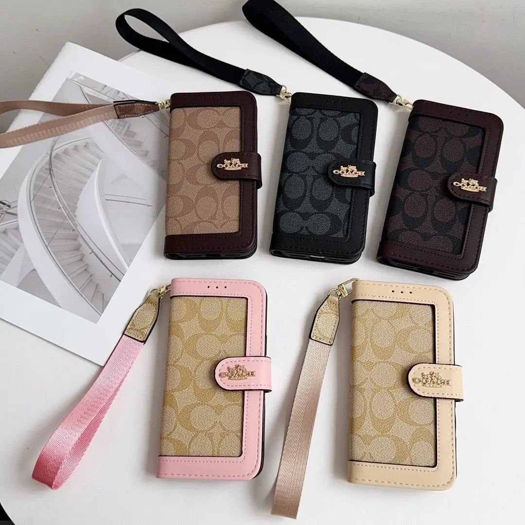 CO Luxury Pattern Wallet iPhone Case with Card Holder and Strap-s2 mysite