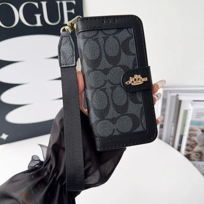 CO Luxury Pattern Wallet iPhone Case with Card Holder and Strap-s2 mysite