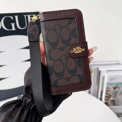 CO Luxury Pattern Wallet iPhone Case with Card Holder and Strap-s2 mysite