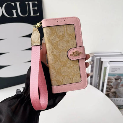 CO Luxury Pattern Wallet iPhone Case with Card Holder and Strap-s2 mysite