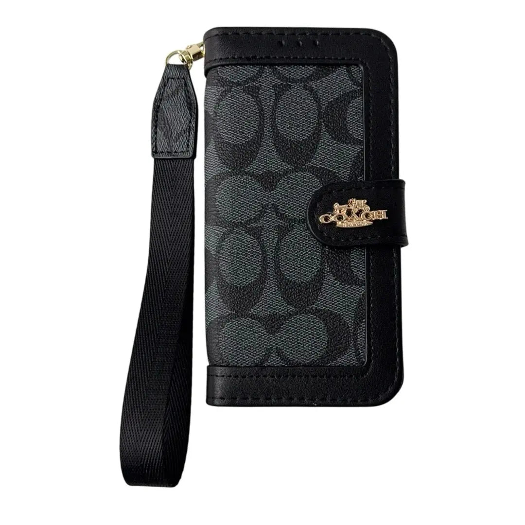 CO Luxury Pattern Wallet iPhone Case with Card Holder and Strap-s2 mysite