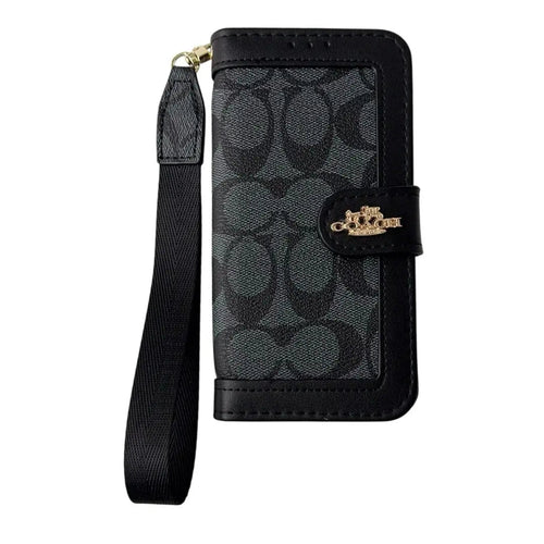 CO Luxury Pattern Wallet iPhone Case with Card Holder and Strap-s2 mysite