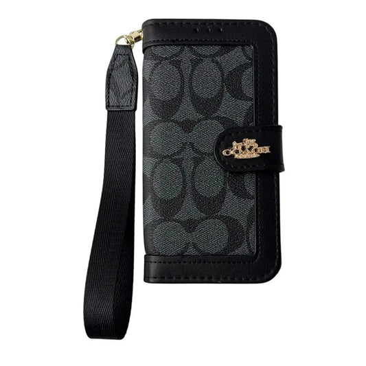 CO Luxury Pattern Wallet iPhone Case with Card Holder and Strap-s2 mysite