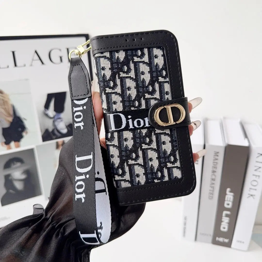 Fashion Elegant Pattern Wallet iPhone Case with Detachable Wrist Strap-s2 mysite