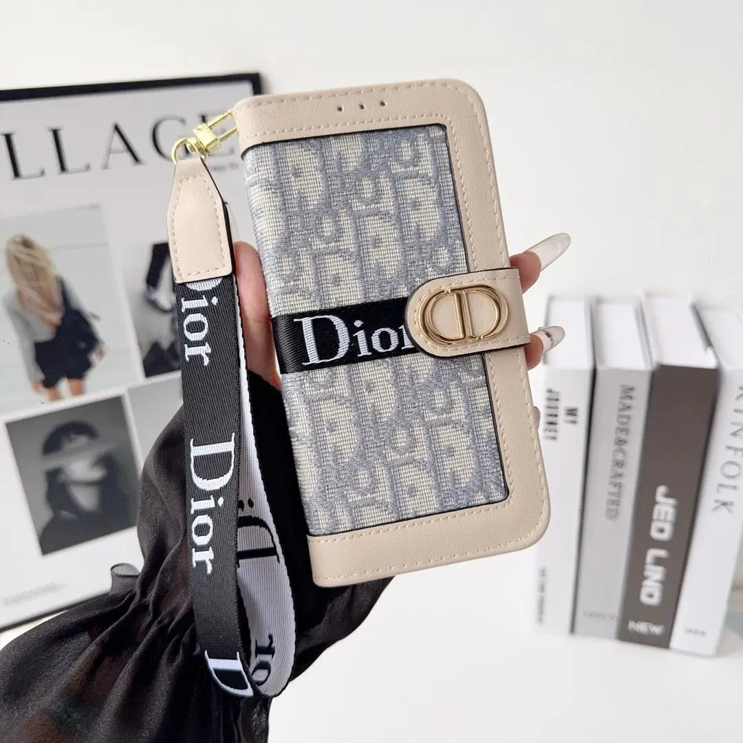 Fashion Elegant Pattern Wallet iPhone Case with Detachable Wrist Strap-s2 mysite