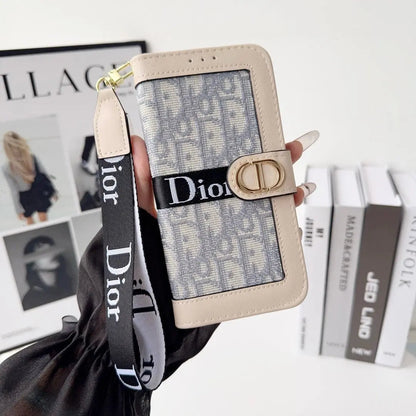 Fashion Elegant Pattern Wallet iPhone Case with Detachable Wrist Strap-s2 mysite