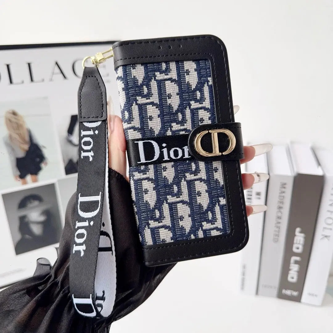 Fashion Elegant Pattern Wallet iPhone Case with Detachable Wrist Strap-s2 mysite