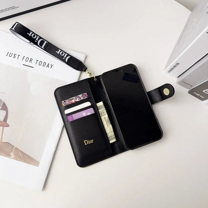 Fashion Elegant Pattern Wallet iPhone Case with Detachable Wrist Strap-s2 mysite