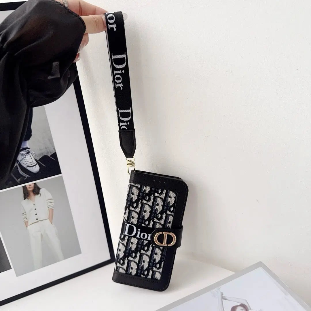 Fashion Elegant Pattern Wallet iPhone Case with Detachable Wrist Strap-s2 mysite