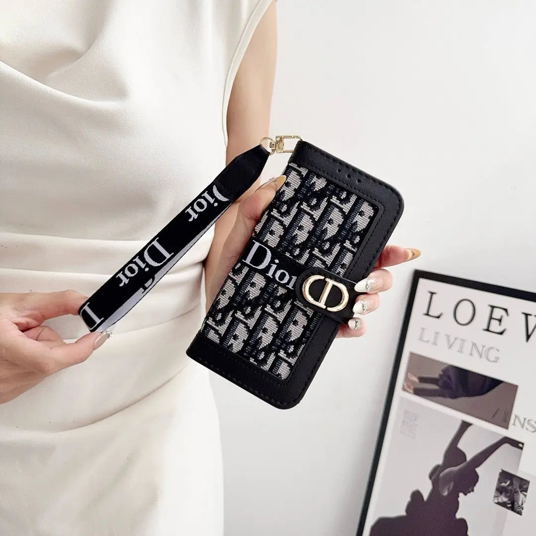 Fashion Elegant Pattern Wallet iPhone Case with Detachable Wrist Strap-s2 mysite