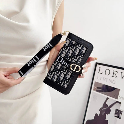 Fashion Elegant Pattern Wallet iPhone Case with Detachable Wrist Strap-s2 mysite