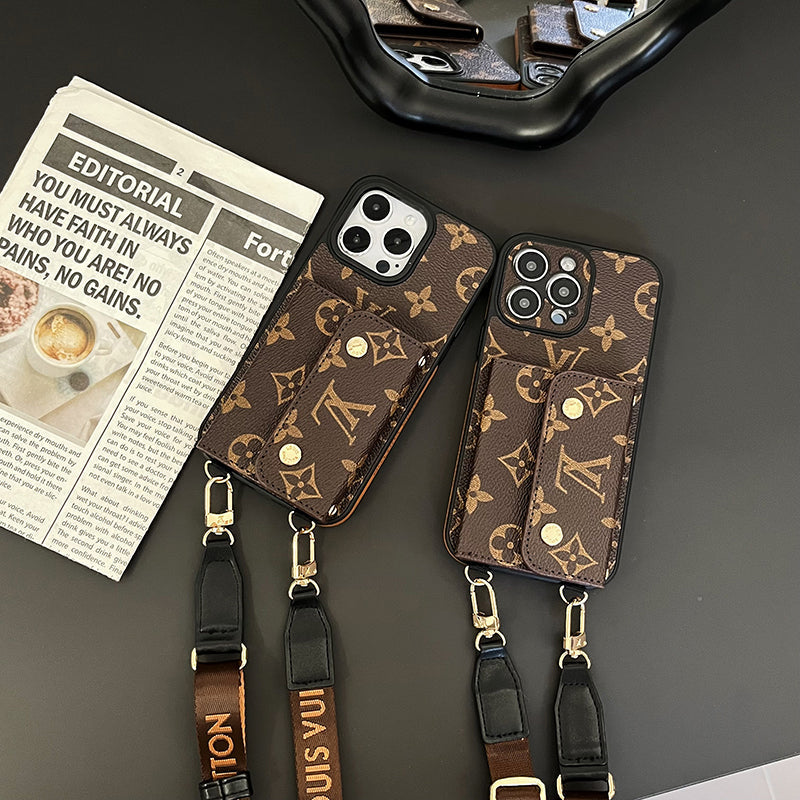 Luxury Card Bag Chain Brown iPhone Case mysite