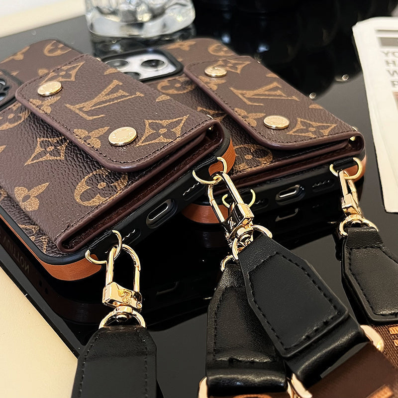 Luxury Card Bag Chain Brown iPhone Case mysite
