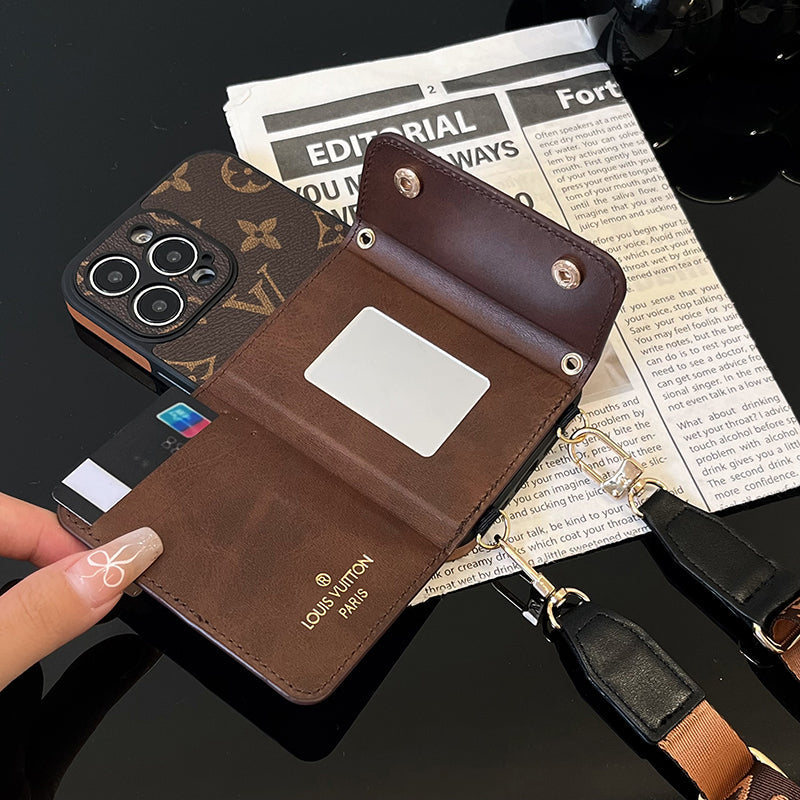 Luxury Card Bag Chain Brown iPhone Case mysite