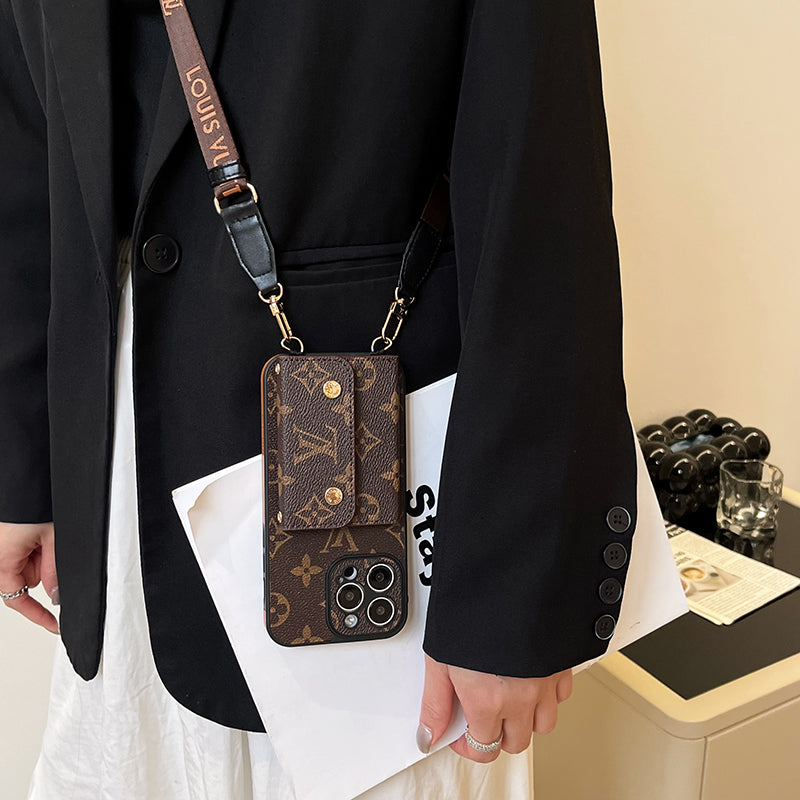 Luxury Card Bag Chain Brown iPhone Case mysite