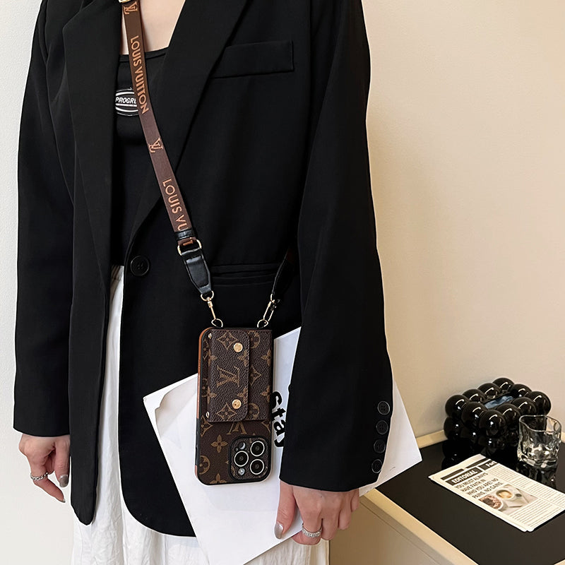 Luxury Card Bag Chain Brown iPhone Case mysite