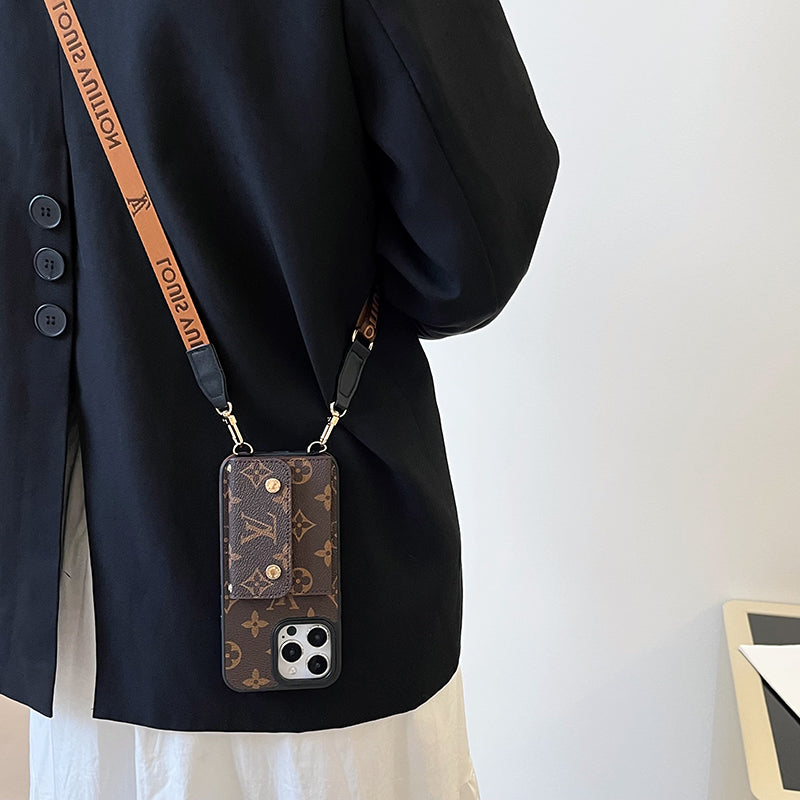 Luxury Card Bag Chain Brown iPhone Case mysite