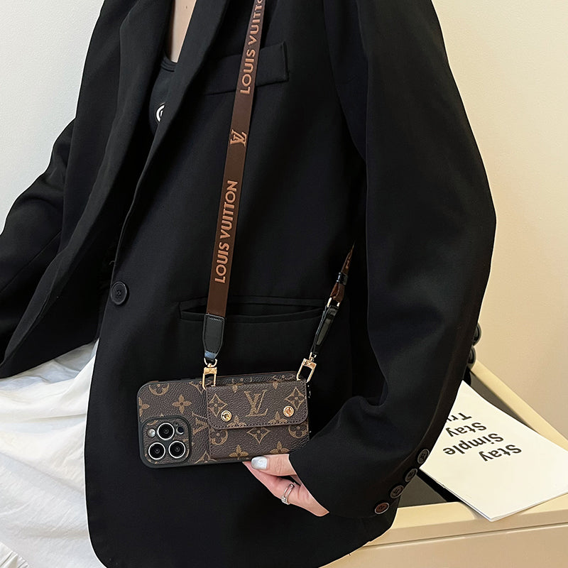 Luxury Card Bag Chain Brown iPhone Case mysite