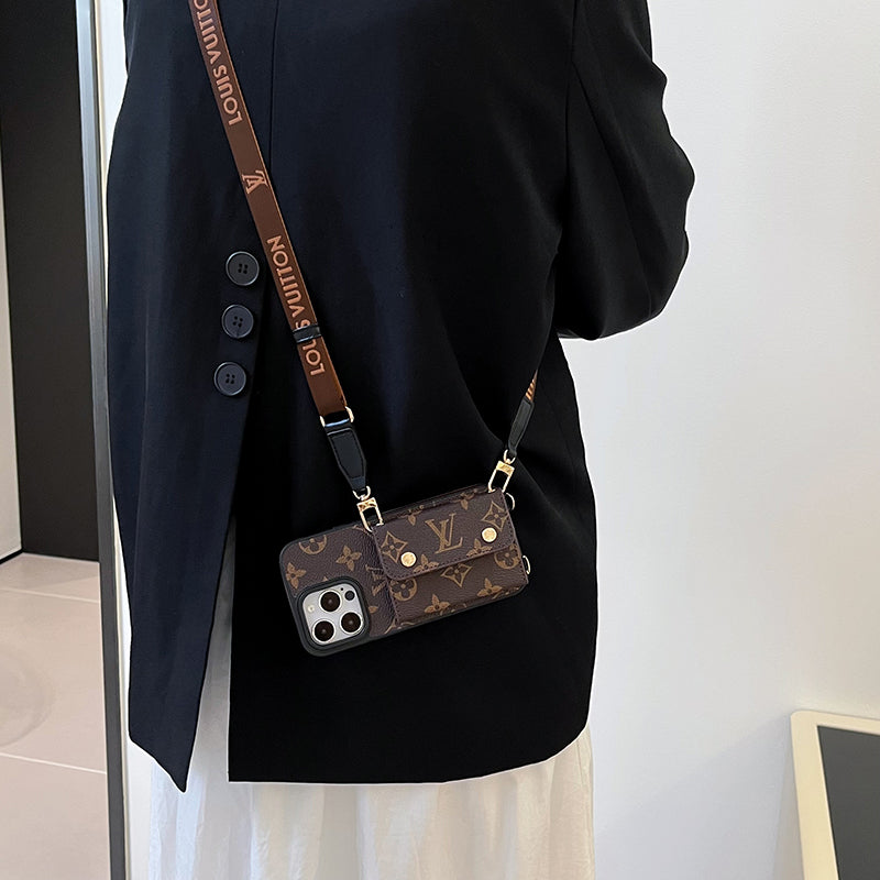 Luxury Card Bag Chain Brown iPhone Case mysite
