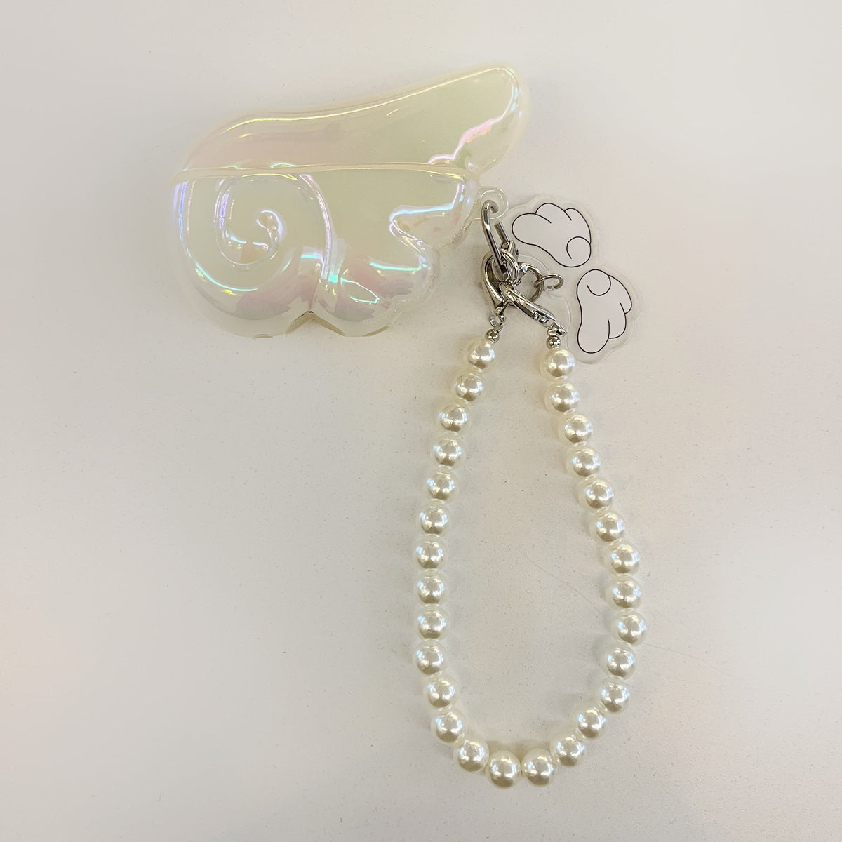 Angel Wing AirPods Case with Pearl & Beaded Charm mysite