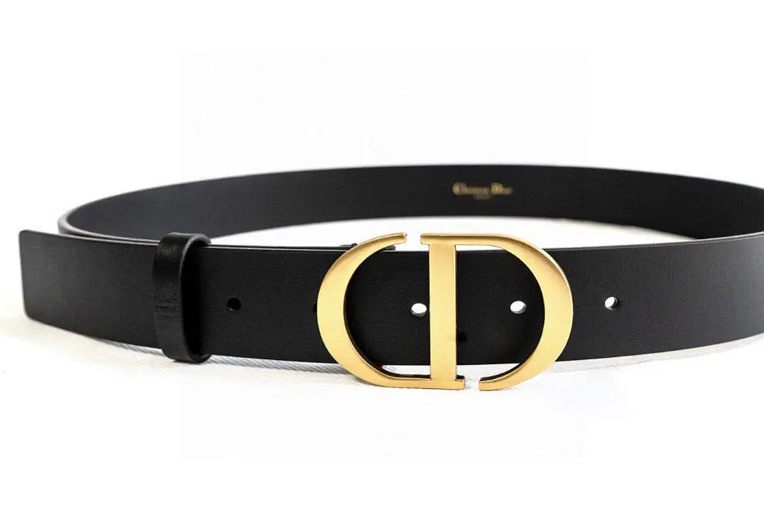 CD Black Calfskin Belt with Gold Buckle-1 mysite
