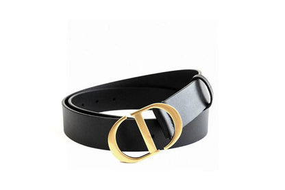 CD Black Calfskin Belt with Gold Buckle-1 mysite