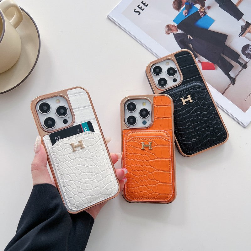 H Rose Gold Leather iPhone Case mysite
