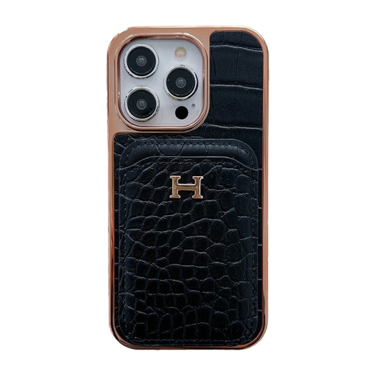 H Rose Gold Leather iPhone Case mysite