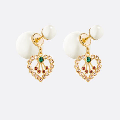 D-PEARL HEART GOLD DIAMOND EARRINGS mysite