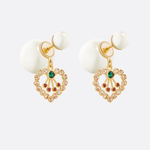 D-PEARL HEART GOLD DIAMOND EARRINGS mysite