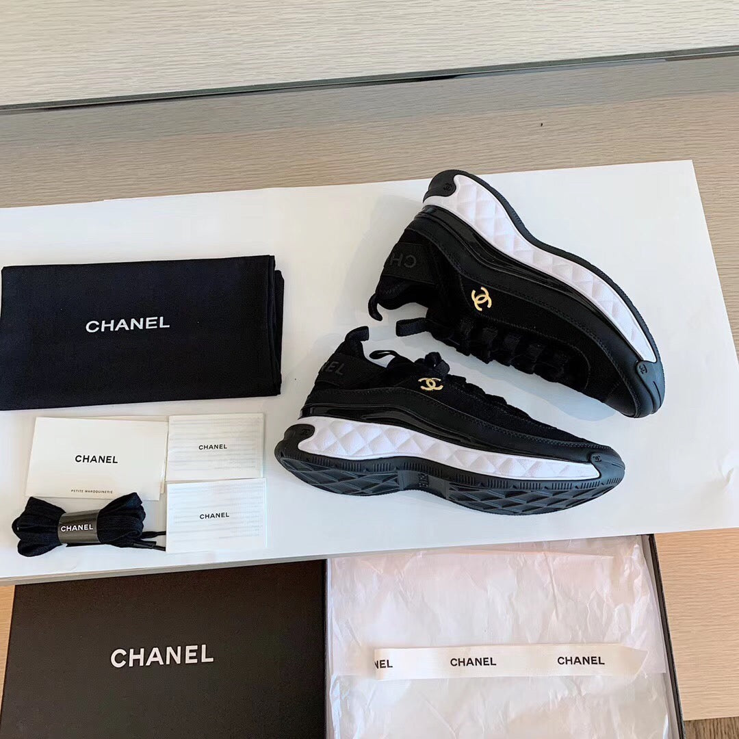 CC Bubble Quilted Trainer Sneaker Black White mysite