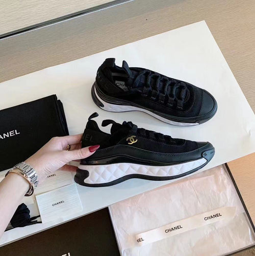 CC Bubble Quilted Trainer Sneaker Black White mysite