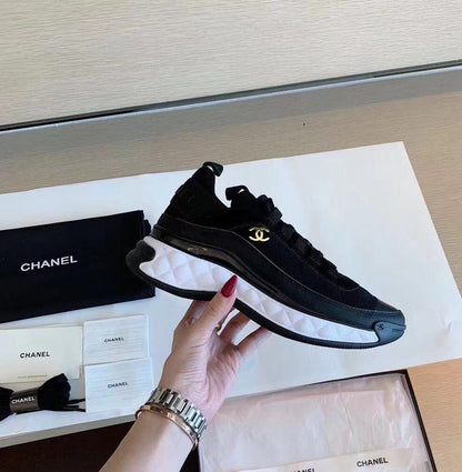CC Bubble Quilted Trainer Sneaker Black White mysite