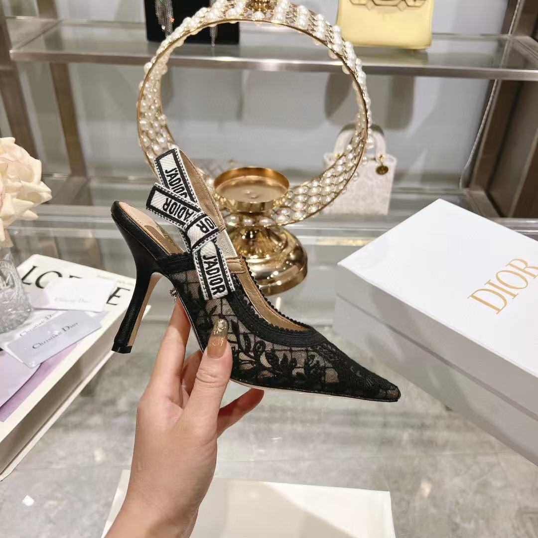SLINGBACK J'ADIOR FLORAL BLACK LACE mysite