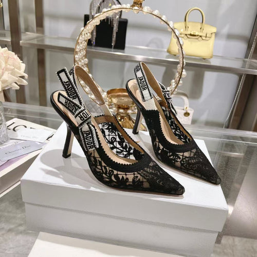 SLINGBACK J'ADIOR FLORAL BLACK LACE mysite