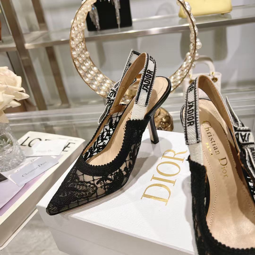 SLINGBACK J'ADIOR FLORAL BLACK LACE mysite